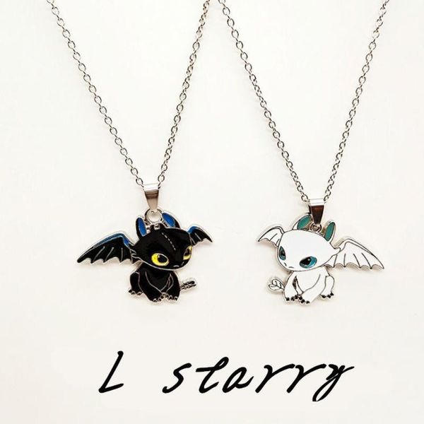 

chains dragon training master toothless lovers necklace men and women fashion chain night evil spirit cartoon wholesale gift, Silver