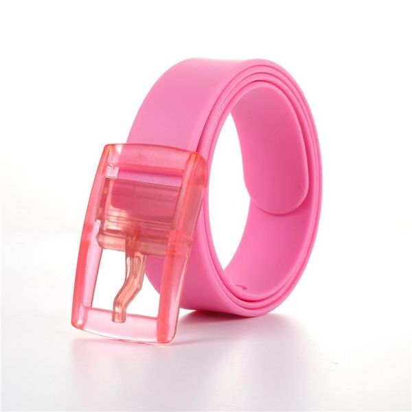 

belts women's belt purple/green/blue/yellow/pink/brown/white/orange/gray/black/red tpr for women 2021 plastic buckle waist, Black;brown