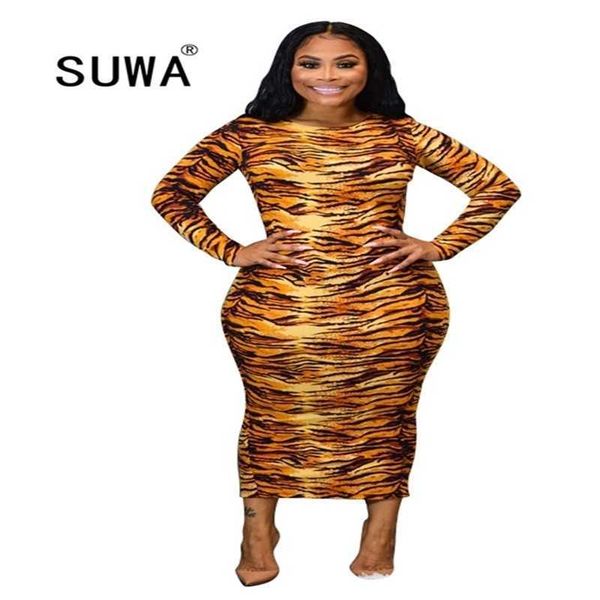 

high street fashion bodycon long maxi dresses for women tie dye sleeve elegant work wear office dress sale 210525, Black;white