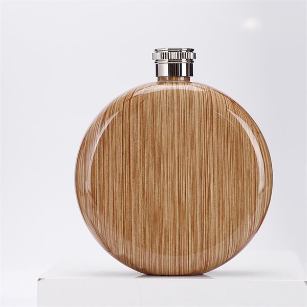 

stainless steel russian special shaped wine pot 5 oz round bottle portable stainless steel marble pattern hip flask zc001