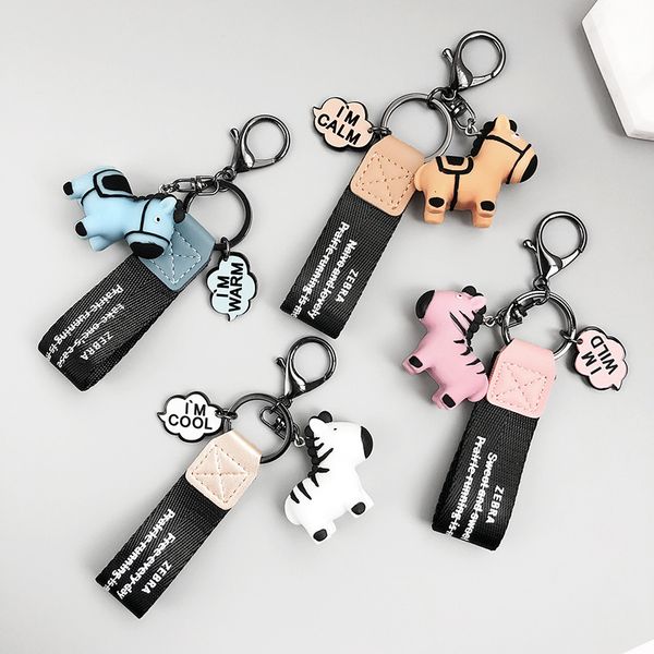 

fine key chain latest silicone doll leather rope bag cross-body decorative pendant car, Silver