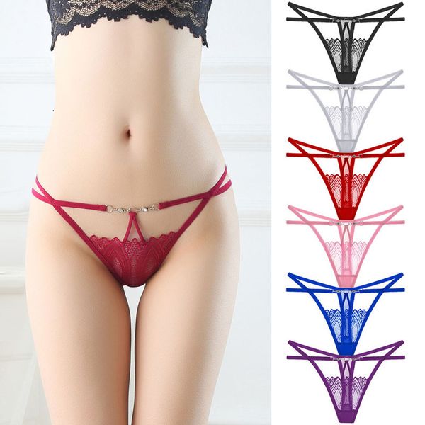 

salablelingerie women's undergarments effen kant slipje thongs slips g-string under panties, Black;pink