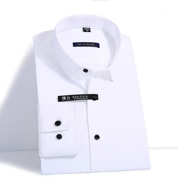 

bamboofiber shirts brand slim fit long mouw white men business casual social men's shirt, White;black