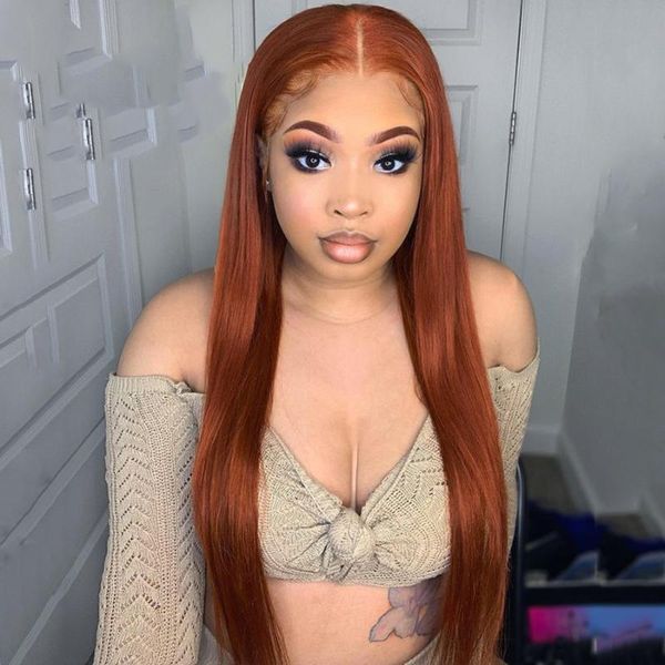 

lace wigs orange color straight 180% density 13*6 human hair frontal wig with baby 13*4remy brazilian front, Black;brown