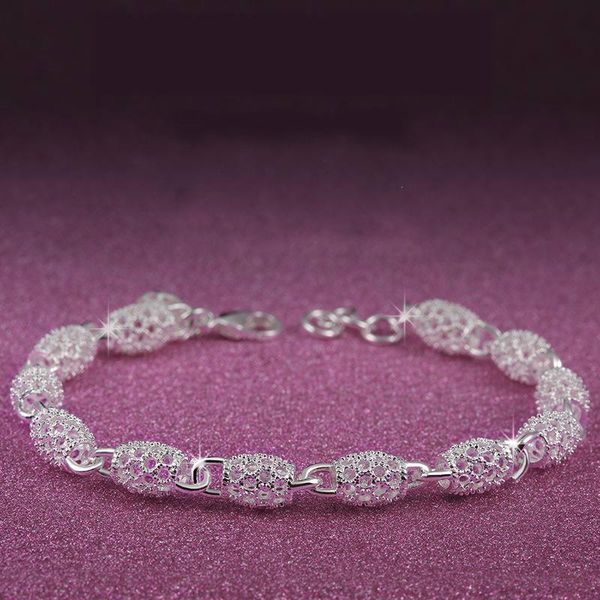 

charm bracelets silver plated bracelet geometric hollow bead for women & bangles fashion jewelry femme bileklik pulseira, Golden;silver