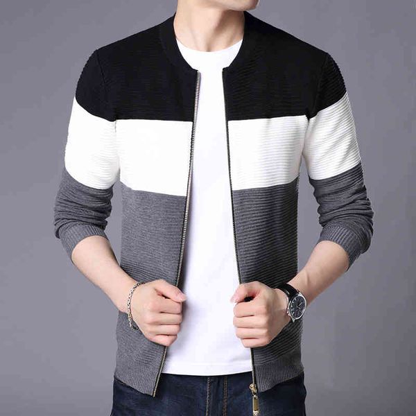 

new thick sweater men knitwear warm cardigan slim fit jumpers autumn casual clothing cotton wool fashion coat, Black;white