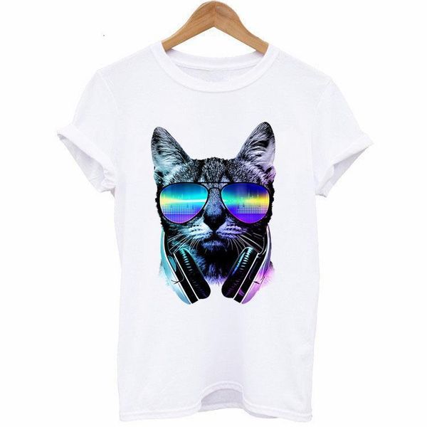 

animal head 3d print white t shirt women short sleeve o neck loose tshirt summer women tee shirt camisetas mujer