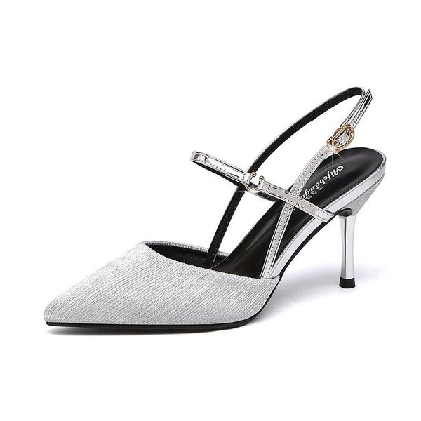 

dress shoes european and american fashion tip high heels ladies sandals summer fine baotou yi zi kou womens, Black