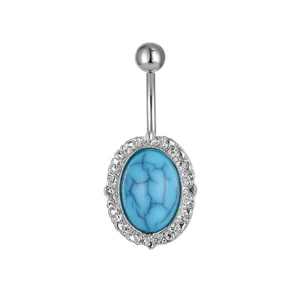 

d0982a aqua.color belly navel stud, Silver