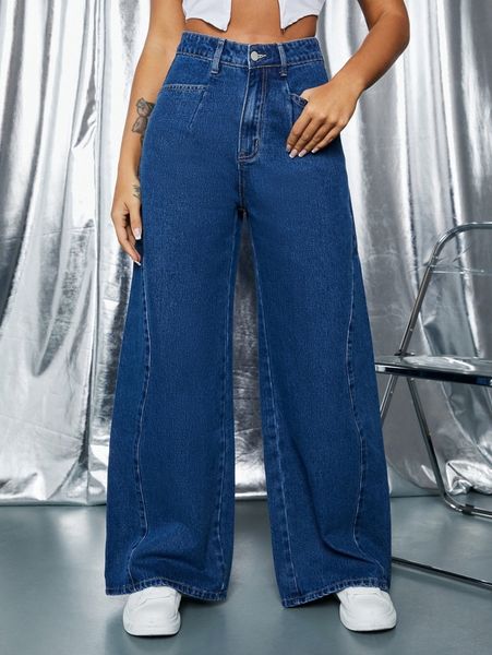 

high waist wide leg jeans r4zj#, Blue