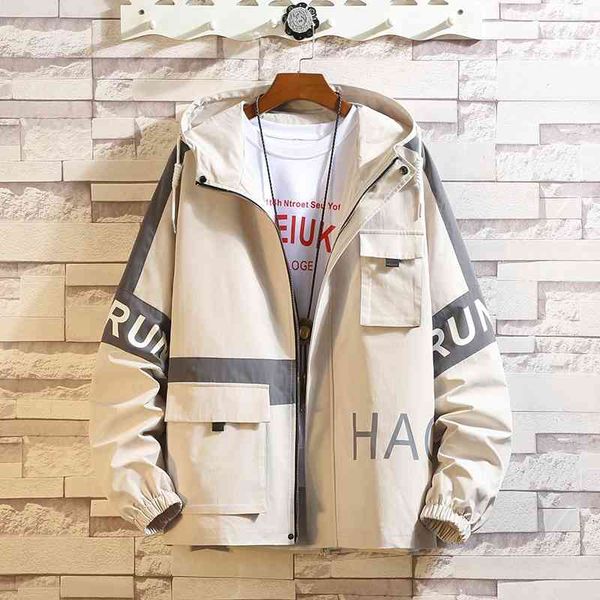 

men's jackets casual waterproof spring autumn streetwear windbreaker bomber male hip hop windproof hooded coat men refa, Black;brown