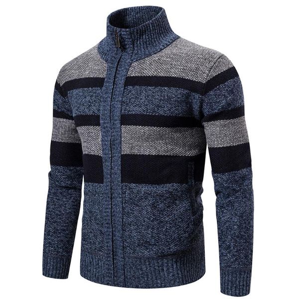 

2021 new spring and autumn jacket men warm cashmere casual wool zipper slim fit fleece jacket men coat dress knitwear male, Black;brown