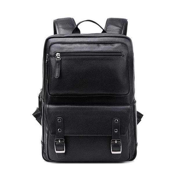 

backpack arrival men backpacks pu leather fashion travel bags casual large capacity zipper shoulder bag