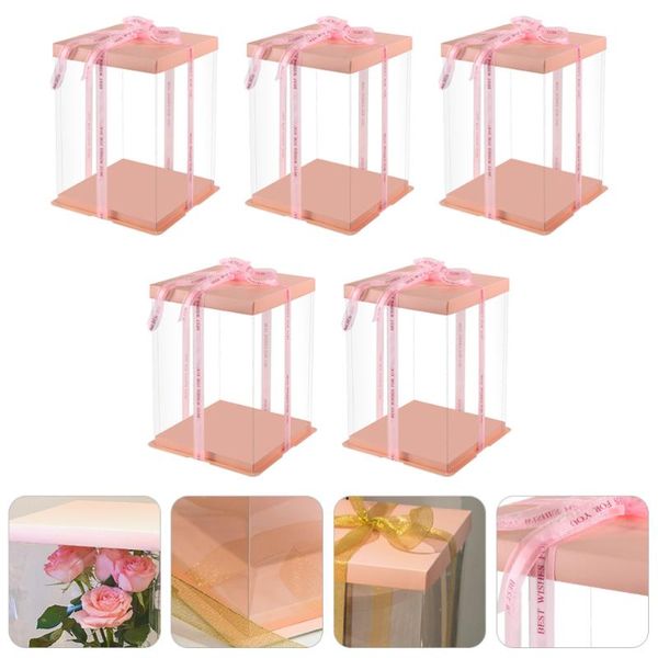 

gift wrap 5pcs cake packaging case dessert box simple portable birthday holder