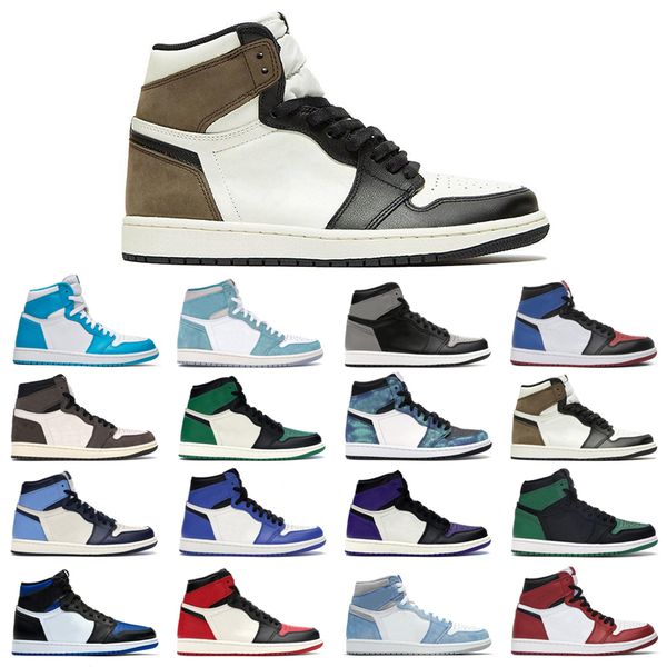 

wholesale 1s 1 basketball shoes man woman white black what the twist shadow royal toe pink pine green metallic gold game royal crimson tint