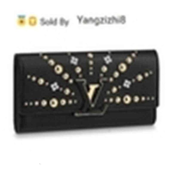 

yangzizhi8 wallet m63461 capucines 2019 black real caviar lambskin chain flap bag long chain wallets key card holders purse clutches evening, Black;red