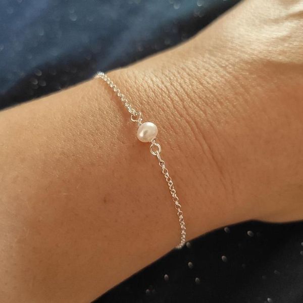 

link, chain small freshwater pearl bracelet, multi-layer bridesmaid and gift for little sisters, Black