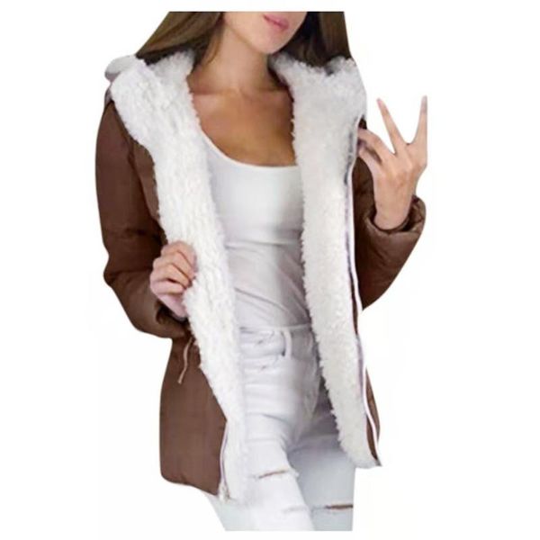 

women's jackets winter women short parkas casual female thicken warm hooded coat coldker, Black;brown