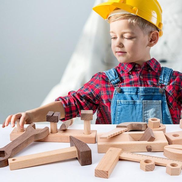 

wooden tool box kids disassembly toy screw nut combination assembly construction toy working set role play set