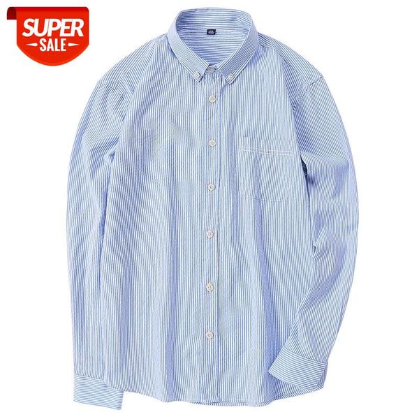 

soft comfortable 100% cotton striped slim fit mens casual shirts full sleeve quality business male #p50m, White;black