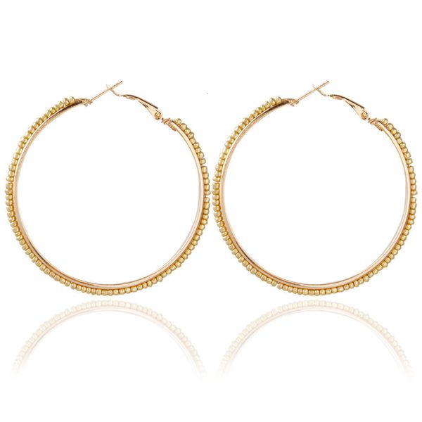 

fashion decorative bohemian ethnic style series wild earrings round rice bead earrings, Blue;gray