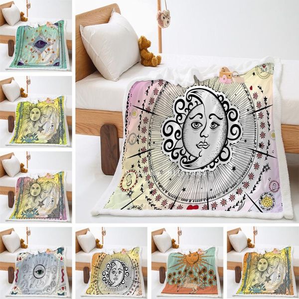 

sheets & sets sun moon aztec bohemian sherpa blanket soft warm heavy bedding flannel bedspread outdoor home essentials sheet