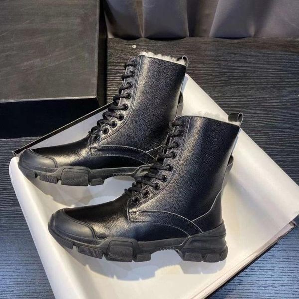 

boots latest intalian designer women winter real leather snow ladies casual fur, Black