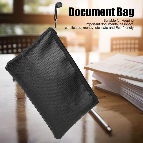 

storage bags double fireproof waterproof document bag envelope file folder cash pouch passport money safety for home office
