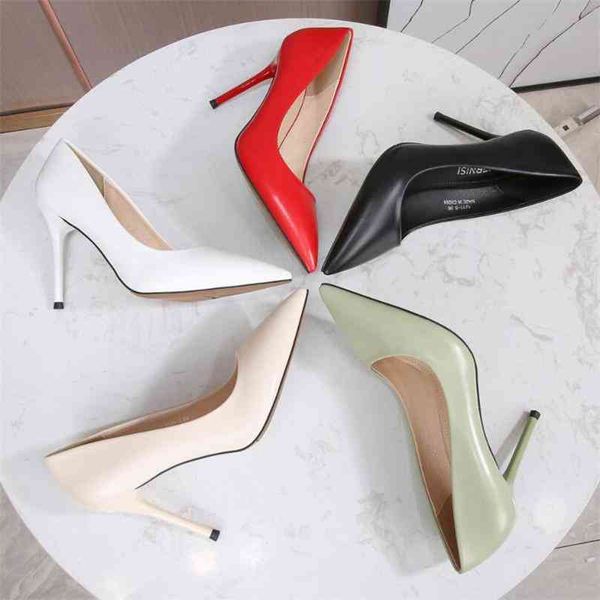 

dress shoes fashion thin high heels pumps woman emerald green women's party office wedding large size 45, Black