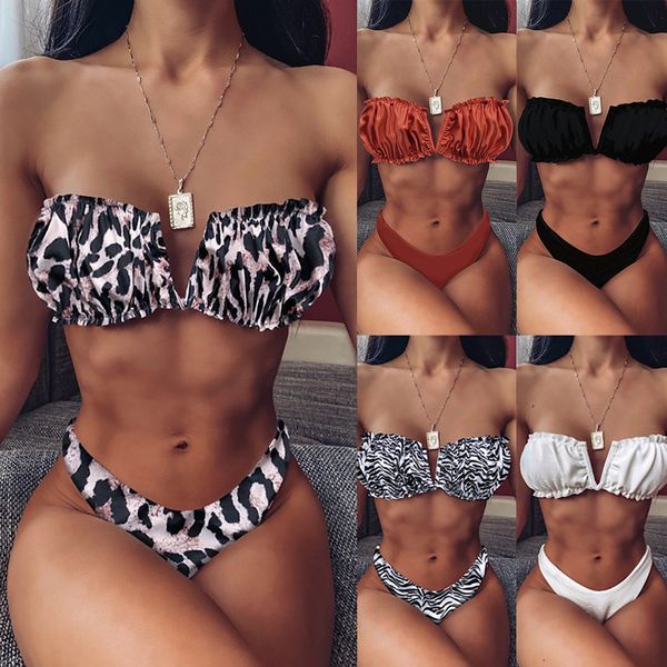 

salenew on bikini effen set dual filled beha badmode summer split batsuit women 2021, White;black