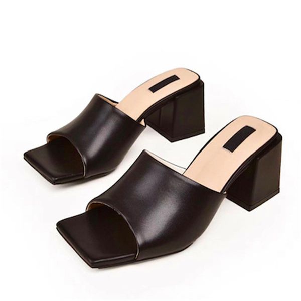 

2021 women luxurys designers pvc transparent sandals fashion trend fancy slipper dress high heel all-match stylist mules slides slippers wit, Black