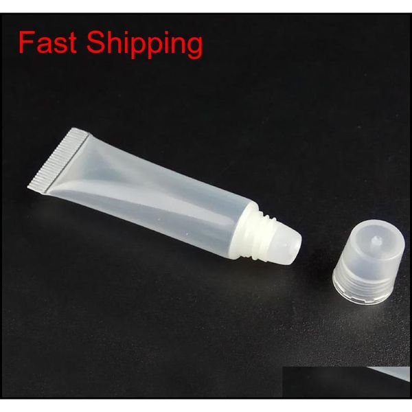 

100pcs/lot 8ml crystal clear lip gloss packaging containers new style empty lipstick tubes lip ba jlljjx yy_dhhome, Silver