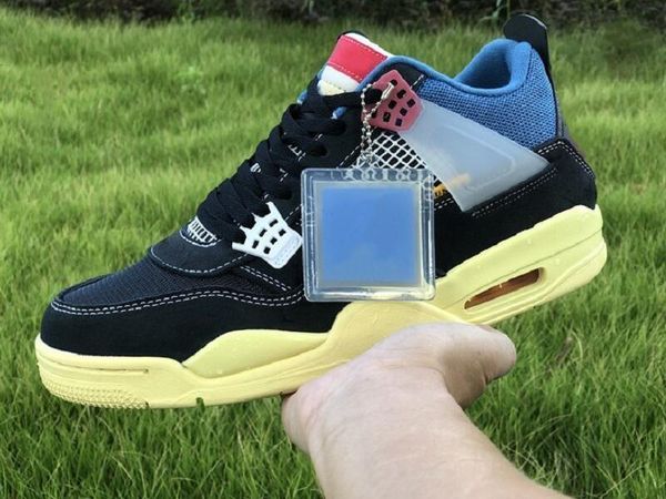 

special edition union 4s basketball shoes off noir brigade blue dark smoke grey light fusion red fashion sport sneakers with box