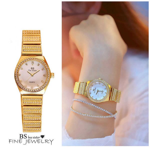 Diamant Frauen Uhren Luxus Mode Gold Quarz Kleid Uhr Kleine Zifferblatt Damen Armbanduhren Edelstahl Armbanduhr 210527