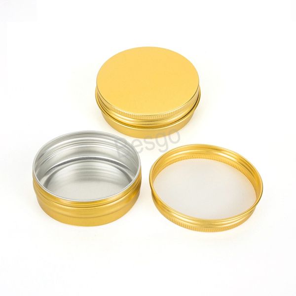 60 ml Aluminiumdose Paste Aufbewahrungsboxen Haarwachs Creme Kosmetische Cremes Box Reise Tragbare Gold Mini Gewürze Tee Pulver Verpackung Gläser BH5480 WLY