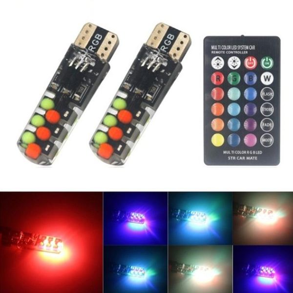 

interior&external lights t10 rgb cob widescreen multicolor blast-flash lamp