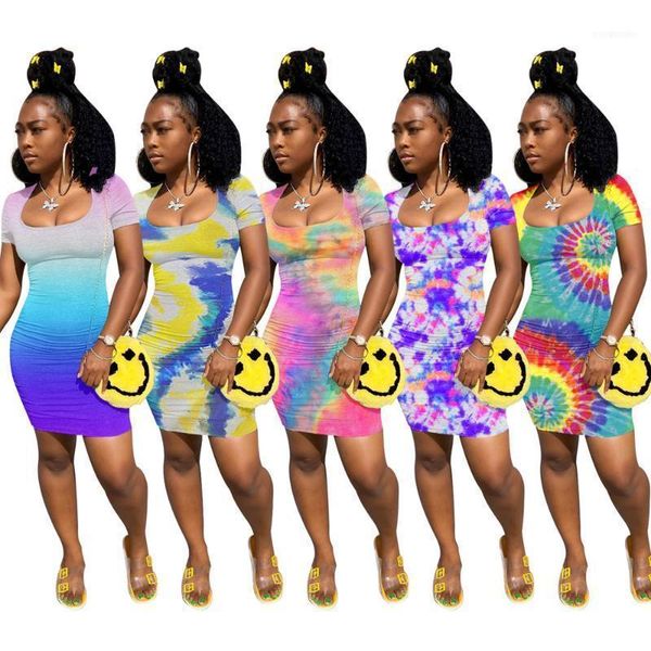 

casual dresses 2021 summer women bodycon mini dress hollow out print clubwear short sleeve square neck pencil sheath party dresses1, Black;gray