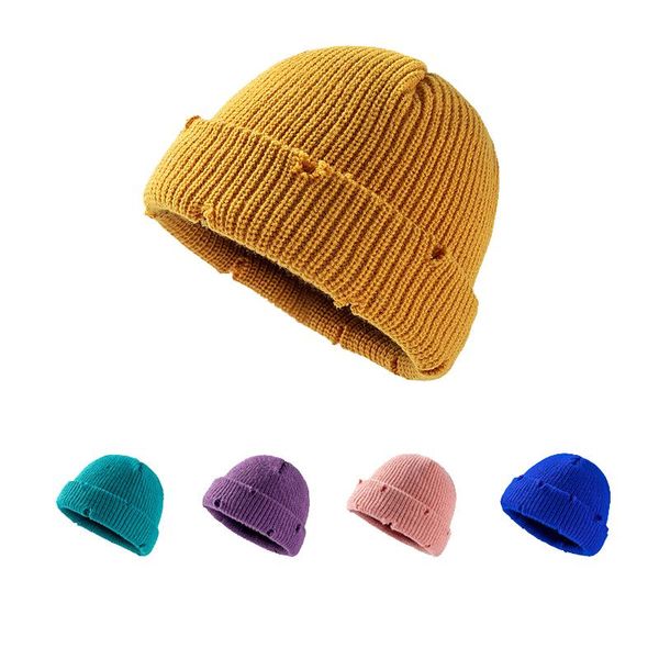 

beanie/skull caps solid color warm knitted brimless hat men beanies winter autumn hip hop skullcap outgoing beanie melon cap women ma, Blue;gray