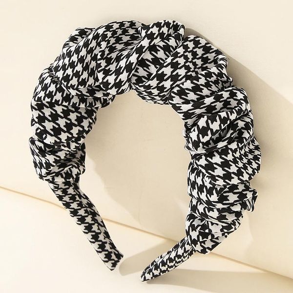 

hair accessories houndstooth hairband women individuality pleated headband fresh ruched band hundred matching hoop