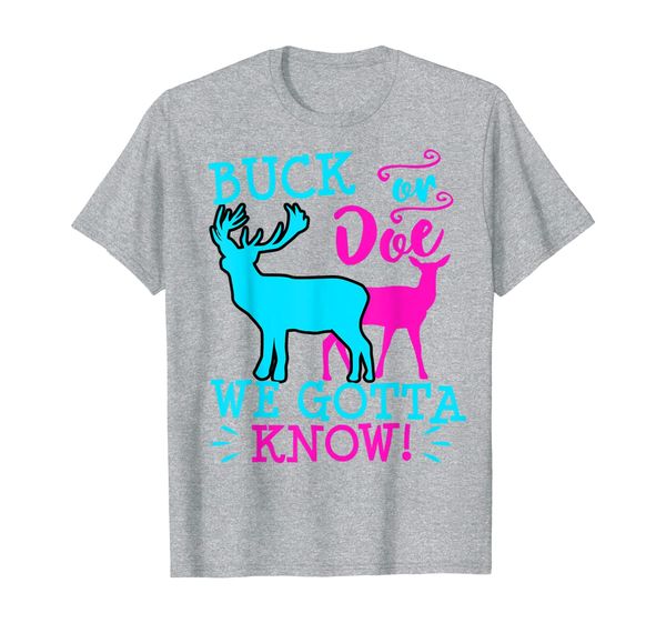 

buck or doe gender reveal party hunter hunting funny gift t-shirt, White;black