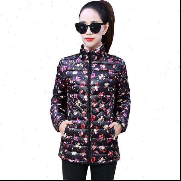 

2021 fashion women warm winter down cotton jacket female slim fit ultra thin casual collar down cotton jackets womens, Black