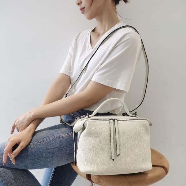 

evening bags luxurious natural leather women shoulder bag white solid color soft cow female crossbody small sea blue handbag