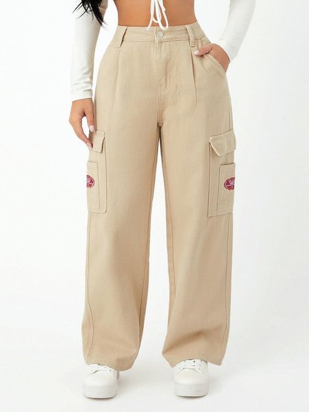 

petite high waist pocket side wide jeans a8ri#, Blue