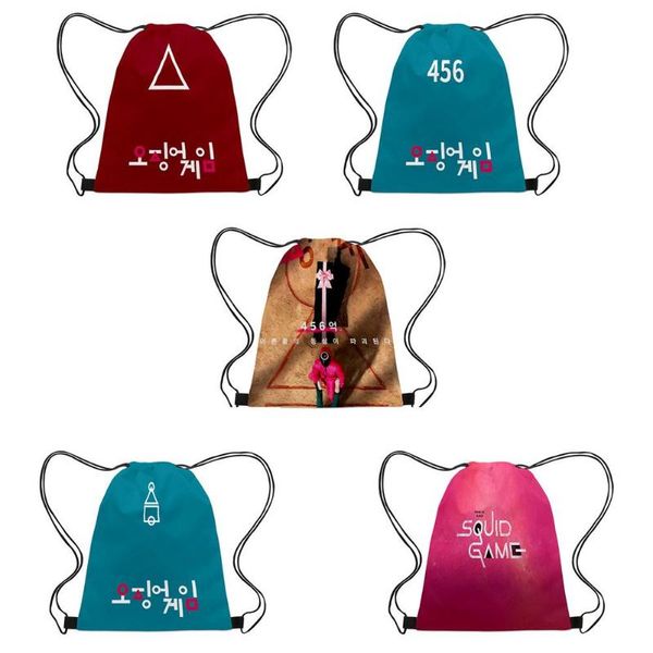 

storage bags squid game bag foldable drawstring backpacks outdoor fitness sport pocket backpack shopper school back pack