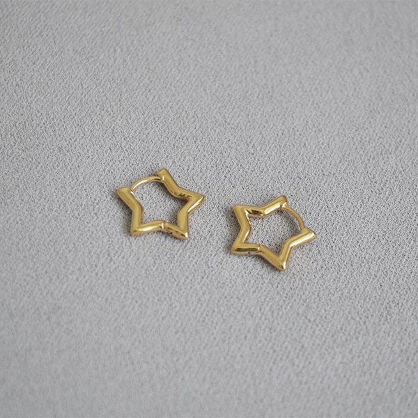

hoop & huggie wtltc gold sliver color small star earrings for women statement metal hoops 1.5cm french style charms, Golden;silver