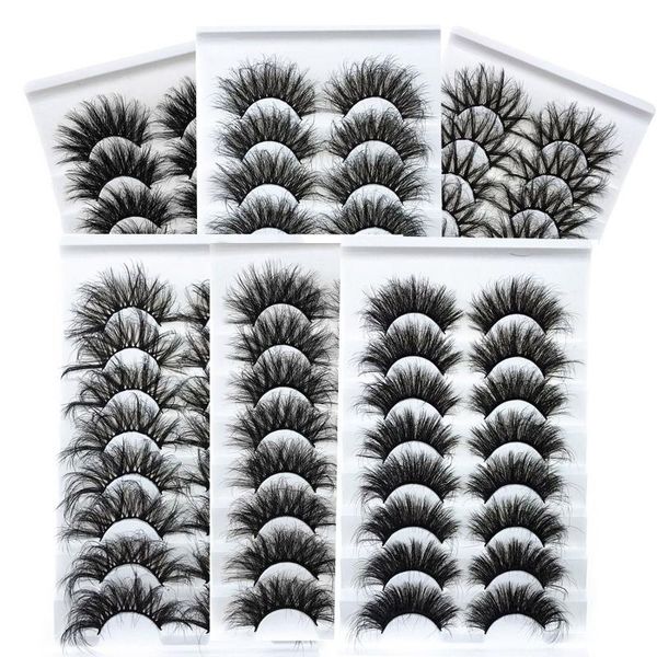 

false eyelashes 25mm 6d mink glam thick fluffy messy lashes natural long fake eye extension cruelty free