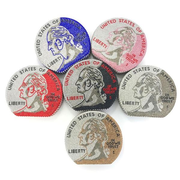 

shoulder bags j60d money dollar design luxury rhinestone evening handbag party purse wedding dinner coin clutch wallet