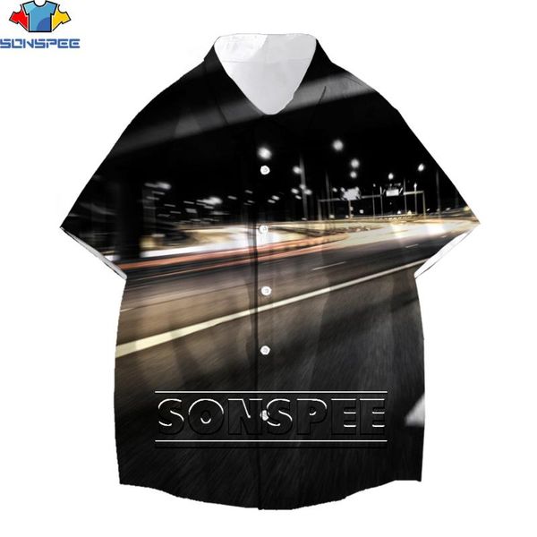 

men's casual shirts sonspee summer t-shirt road fashion loose street hip-hop breathable clothing children's oversized, White;black