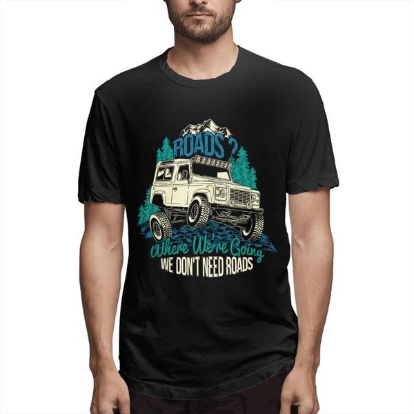 

men's t-shirts car where we're going we don't need roads summer men t-shirt short sleeve 3d printed streetwear cotton o-neck, White;black