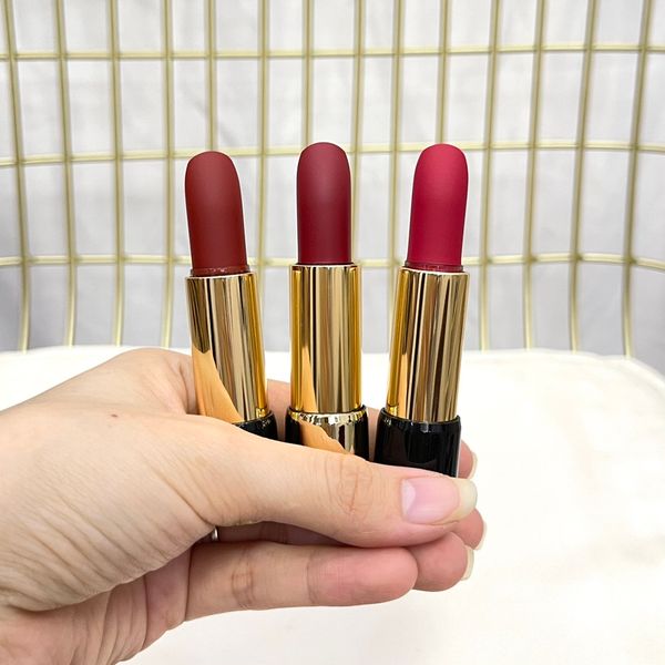 Frankreich Luxusmarke Lippenstift-Set 3-teilig Top-Qualität Satin-Lippenstift Rouge Matte Lippenstifte Weihnachtsgeschenke für Damen